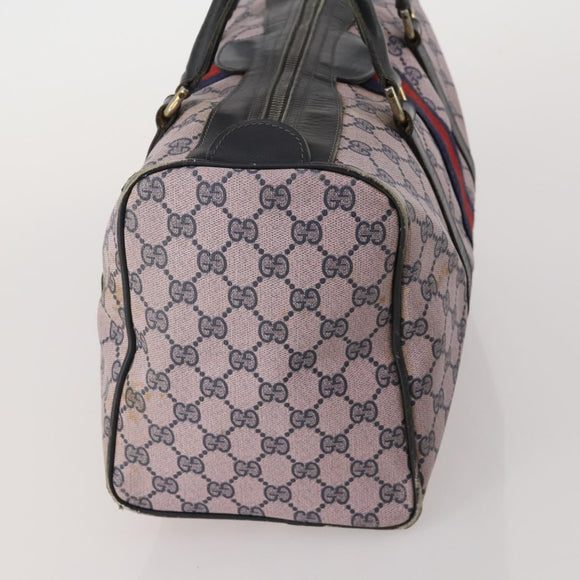GUCCI GG Supreme Shoulder Bag PVC 2 Set Beige Purple Auth 189444