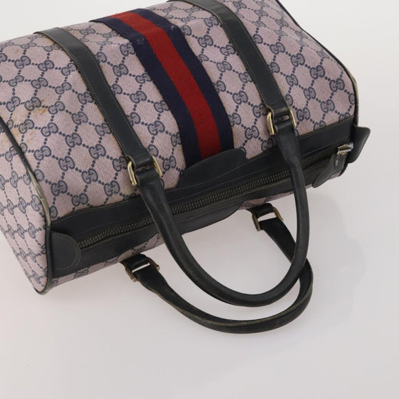 GUCCI GG Supreme Shoulder Bag PVC 2 Set Beige Purple Auth 189444