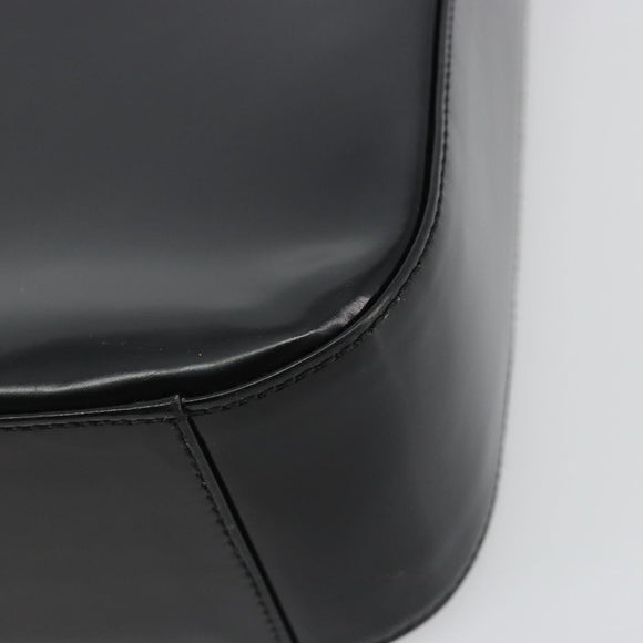 GUCCI Shoulder Bag Patent Leather Black Silver 000 1013 0506 Auth 189490