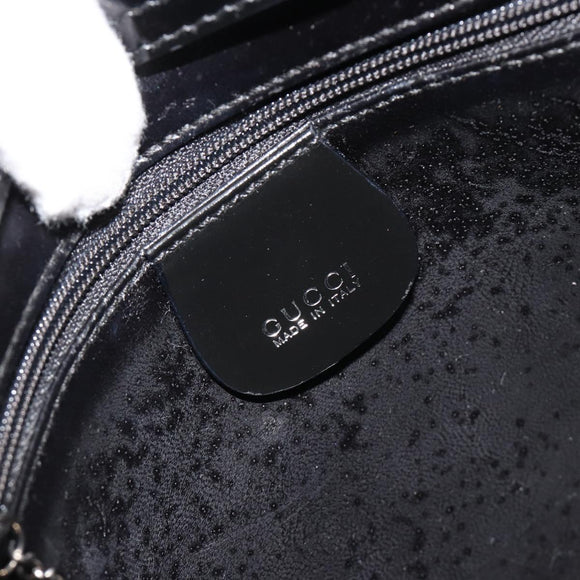 GUCCI Shoulder Bag Patent Leather Black Silver 000 1013 0506 Auth 189490