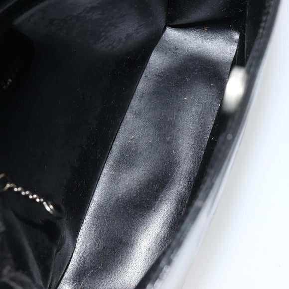 GUCCI Shoulder Bag Patent Leather Black Silver 000 1013 0506 Auth 189490
