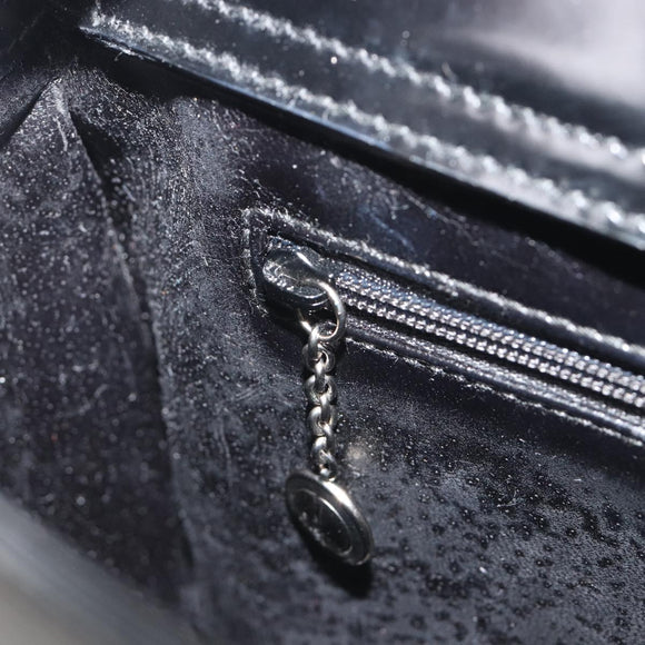 GUCCI Shoulder Bag Patent Leather Black Silver 000 1013 0506 Auth 189490