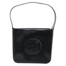 GUCCI Shoulder Bag Patent Leather Black Silver 000 1013 0506 Auth 189490-13