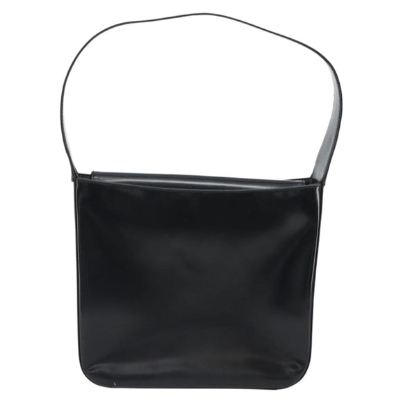 GUCCI Shoulder Bag Patent Leather Black Silver 000 1013 0506 Auth 189490