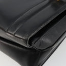 GUCCI Hand Bag Leather Black Gold Auth 189492-10