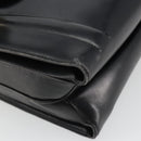 GUCCI Hand Bag Leather Black Gold Auth 189492-11