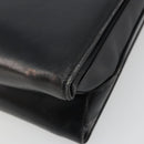 GUCCI Hand Bag Leather Black Gold Auth 189492-12