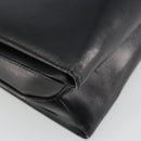 GUCCI Hand Bag Leather Black Gold Auth 189492-13