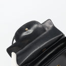 GUCCI Hand Bag Leather Black Gold Auth 189492-15