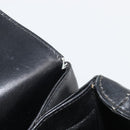 GUCCI Hand Bag Leather Black Gold Auth 189492-16