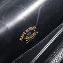 GUCCI Hand Bag Leather Black Gold Auth 189492-17