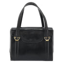 GUCCI Hand Bag Leather Black Gold Auth 189492-2