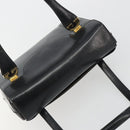 GUCCI Hand Bag Leather Black Gold Auth 189492-6