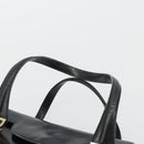 GUCCI Hand Bag Leather Black Gold Auth 189492-8
