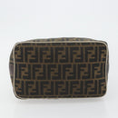 FENDI Zucca Canvas Hand Bag Black Brown Auth 189495-5