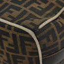 FENDI Zucca Canvas Hand Bag Black Brown Auth 189495-15
