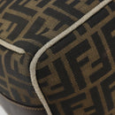 FENDI Zucca Canvas Hand Bag Black Brown Auth 189495-18