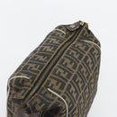 FENDI Zucca Canvas Hand Bag Black Brown Auth 189495-20