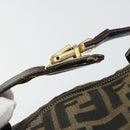 FENDI Zucca Canvas Hand Bag Black Brown Auth 189495-7