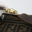FENDI Zucca Canvas Hand Bag Black Brown Auth 189495-8