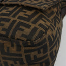 FENDI Zucca Canvas Mamma Baguette Shoulder Bag Black Brown Auth 189496SAM-14