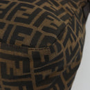FENDI Zucca Canvas Mamma Baguette Shoulder Bag Black Brown Auth 189496SAM-16