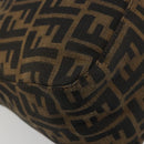 FENDI Zucca Canvas Mamma Baguette Shoulder Bag Black Brown Auth 189496SAM-17