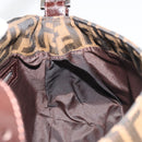 FENDI Zucca Canvas Mamma Baguette Shoulder Bag Black Brown Auth 189496SAM-22