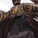 FENDI Zucca Canvas Mamma Baguette Shoulder Bag Black Brown Auth 189496SAM-23