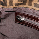 FENDI Zucca Canvas Mamma Baguette Shoulder Bag Black Brown Auth 189496SAM-24