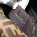 FENDI Zucca Canvas Mamma Baguette Shoulder Bag Black Brown Auth 189496SAM-11