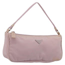 PRADA Accessory Pouch Nylon Pink Silver Auth 189497-1