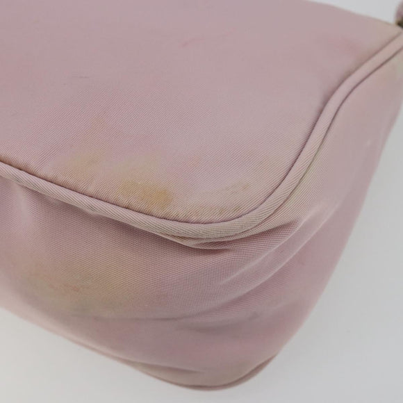 PRADA Accessory Pouch Nylon Pink Silver Auth 189497