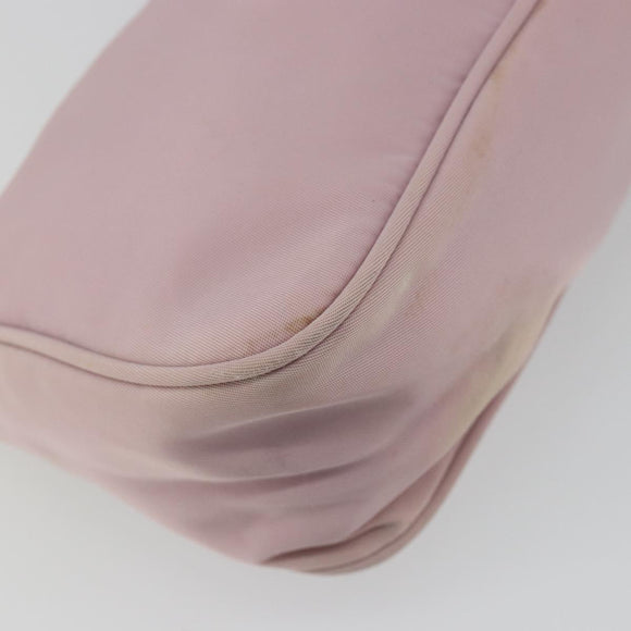 PRADA Accessory Pouch Nylon Pink Silver Auth 189497