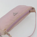 PRADA Accessory Pouch Nylon Pink Silver Auth 189497-7
