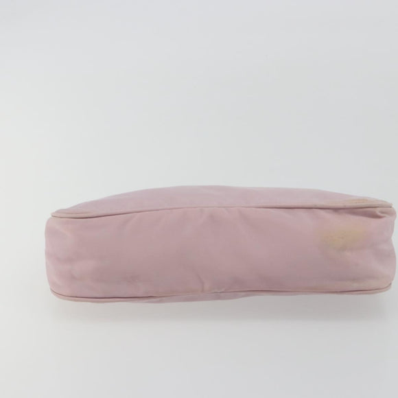 PRADA Accessory Pouch Nylon Pink Silver Auth 189497