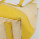PRADA Tote Bag Canvas Beige Silver Auth 189498A-10