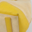PRADA Tote Bag Canvas Beige Silver Auth 189498A-15