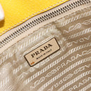 PRADA Tote Bag Canvas Beige Silver Auth 189498A-18
