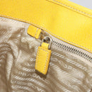 PRADA Tote Bag Canvas Beige Silver Auth 189498A-21