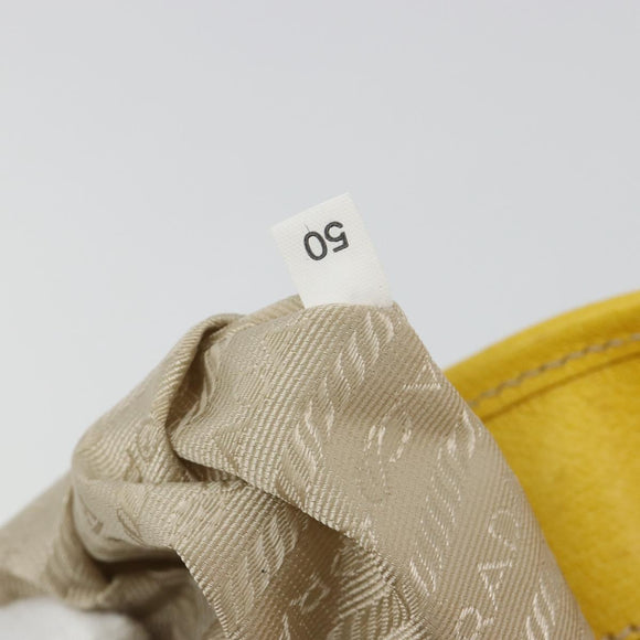 PRADA Tote Bag Canvas Beige Silver Auth 189498A