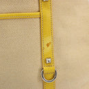 PRADA Tote Bag Canvas Beige Silver Auth 189498A-3