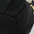 PRADA Gathered Shoulder Bag Nylon Black Gold Auth 189499V-9