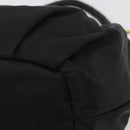 PRADA Gathered Shoulder Bag Nylon Black Gold Auth 189499V-15