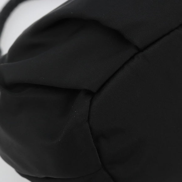 PRADA Gathered Shoulder Bag Nylon Black Gold Auth 189499V