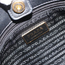 PRADA Gathered Shoulder Bag Nylon Black Gold Auth 189499V-18