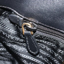 PRADA Gathered Shoulder Bag Nylon Black Gold Auth 189499V-21