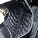 PRADA Gathered Shoulder Bag Nylon Black Gold Auth 189499V-22