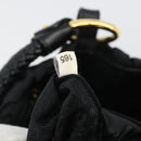 PRADA Gathered Shoulder Bag Nylon Black Gold Auth 189499V-11