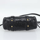 Miu Miu Hand Bag Leather 2way Black Gold Auth 189500SAM-5